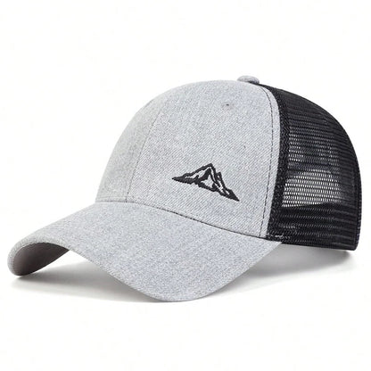 Unisex Mountain Range Embroidery Baseball Net Caps Spring and Summer