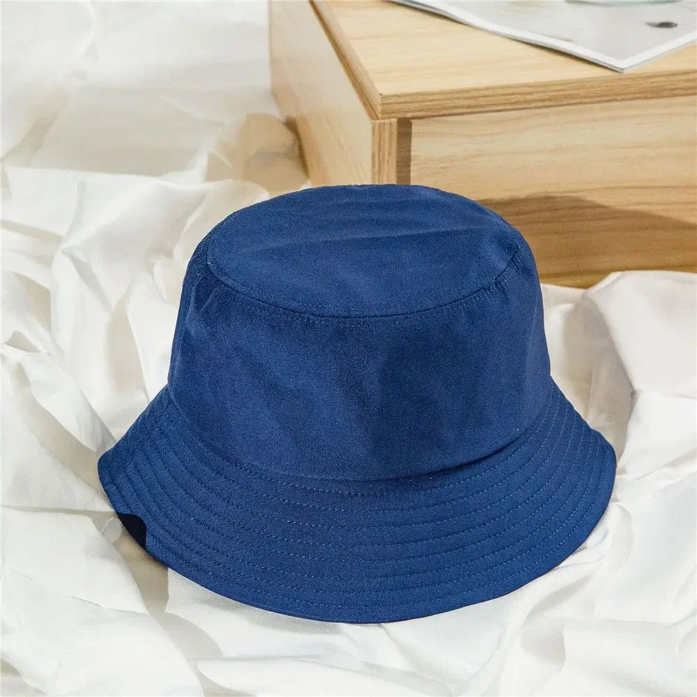 Foldable Bucket Hat Unisex Women Outdoor Sunscreen Hat Pure Color Fishing Hunting Cap