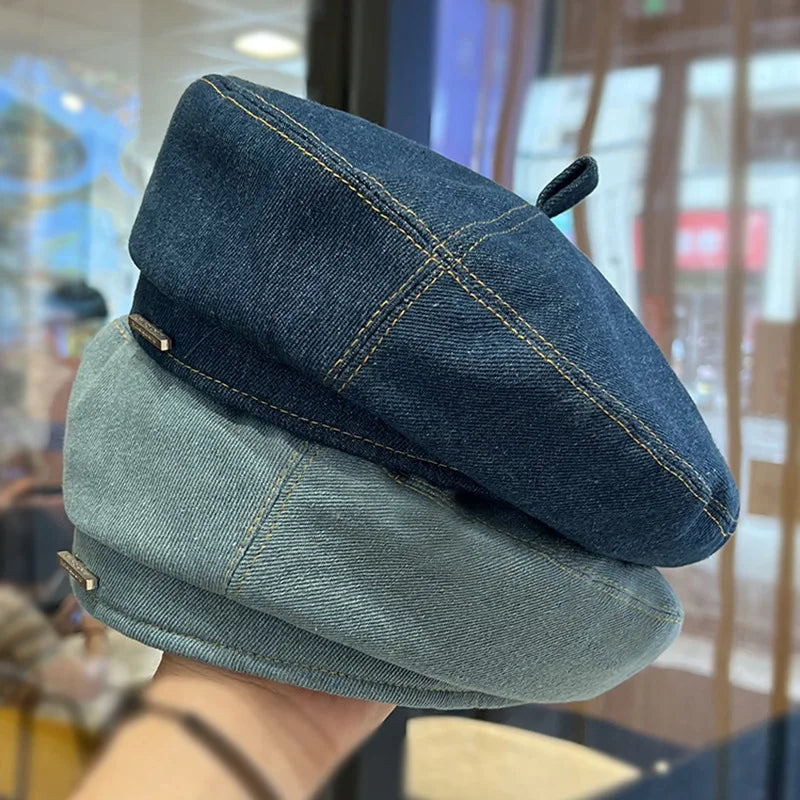 Big Head Cowboy Beret Hat Women Spring Autumn