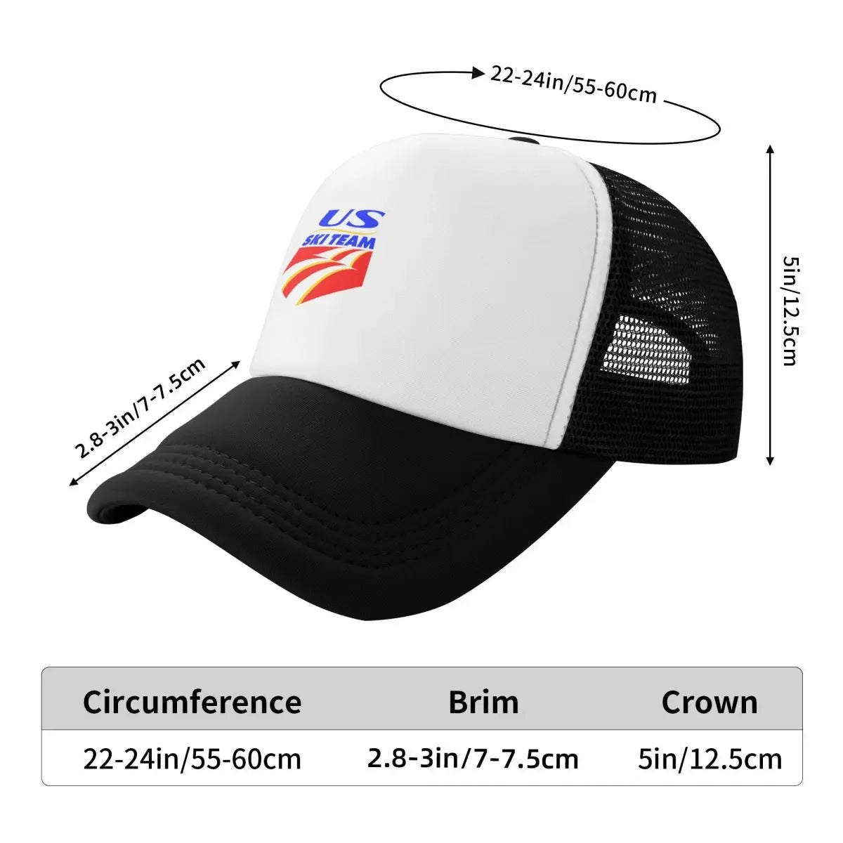 New US Ski Team Baseball Cap Hip Hop Hat Luxury Brand Woman Men's