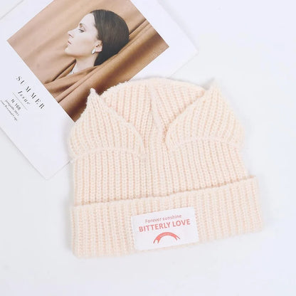 Loverboy Cat Ear Knit Hat Hooded Cap