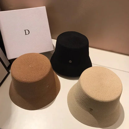Sun Hat Women Luxury Simple Bucket Hats Panama