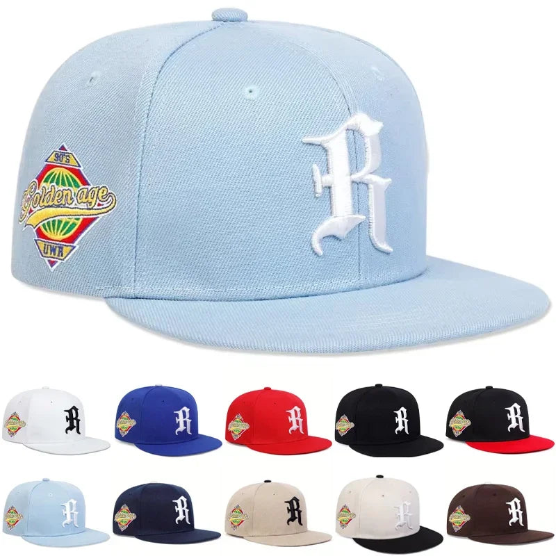 Unisex R Letter Side Planet Embroidery Hip Hop Hats Autumn Adjustable Casual Outdoor Sunscreen Hat