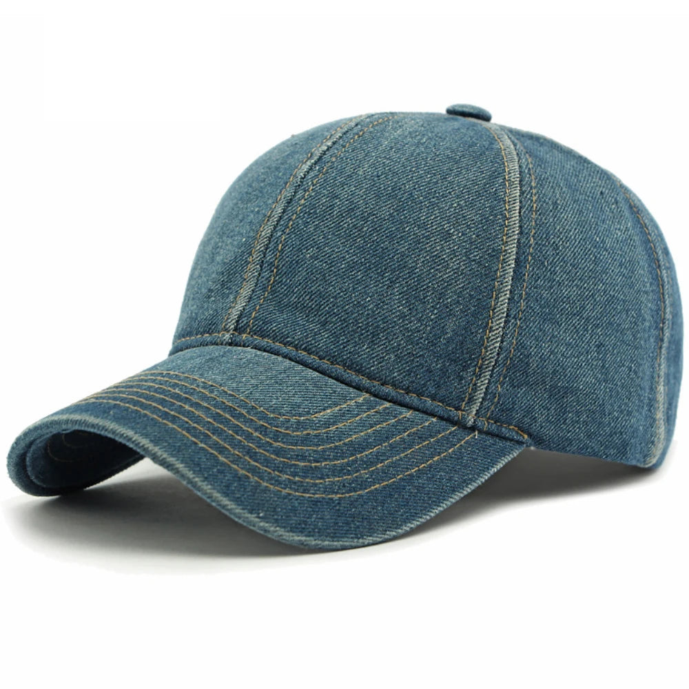 Spring Summer Denim Caps For Men Women 6 Panels Snapback Cap