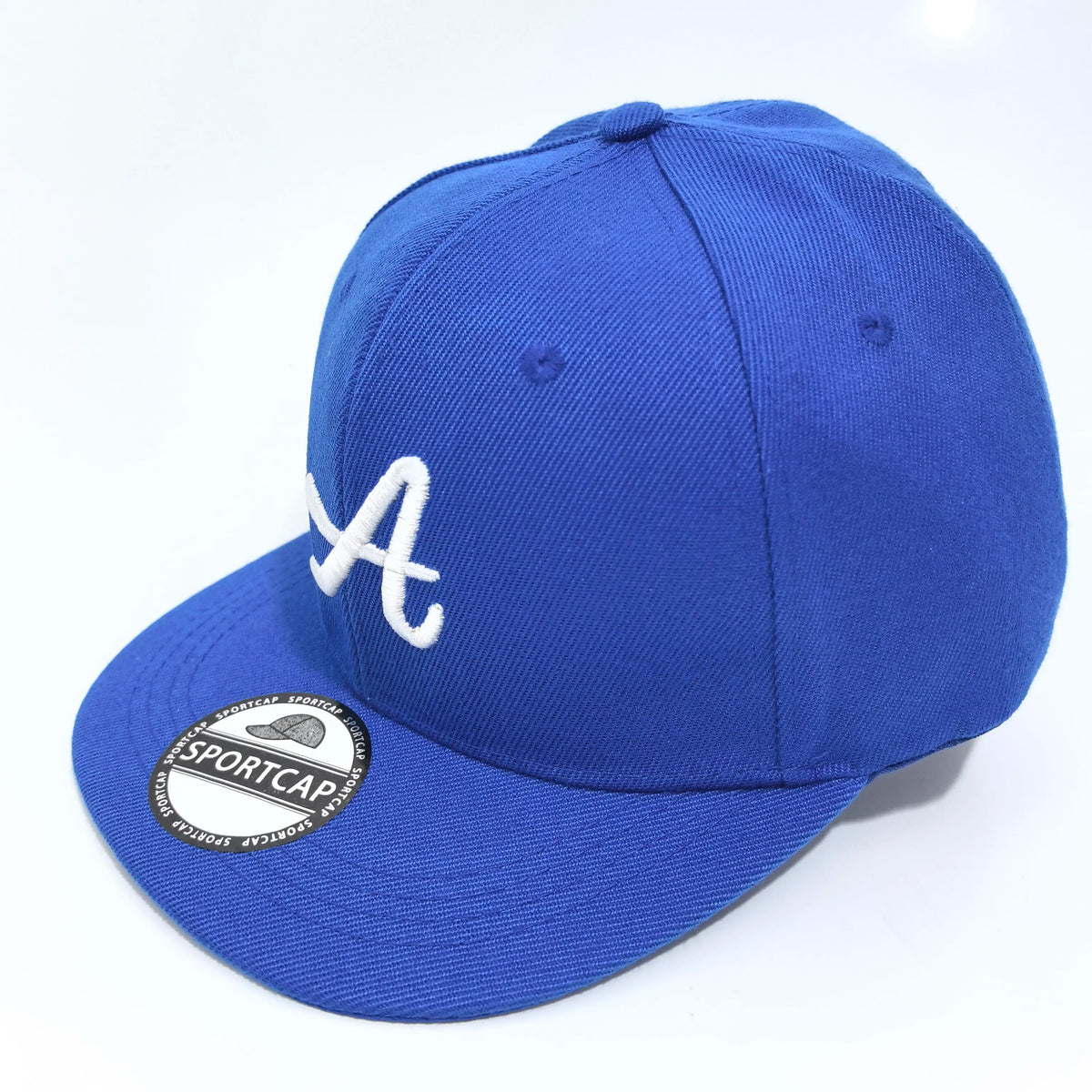 Letter A Embroidered Flat Brim Snapback Cap