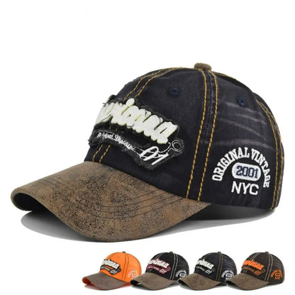 New 3D Embroidered Washed Cotton Retro Baseball Cap