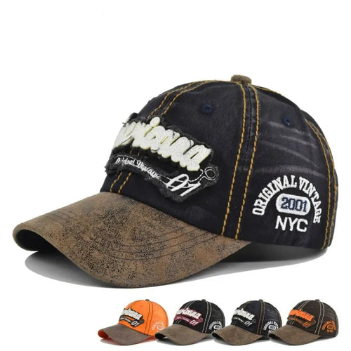 New 3D Embroidered Washed Cotton Retro Baseball Cap