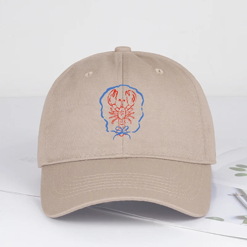 Bow Tie Lobster Print Soft Top Baseball Cap Soft Comfortable Lightweight Trendy Fashionable Unisex