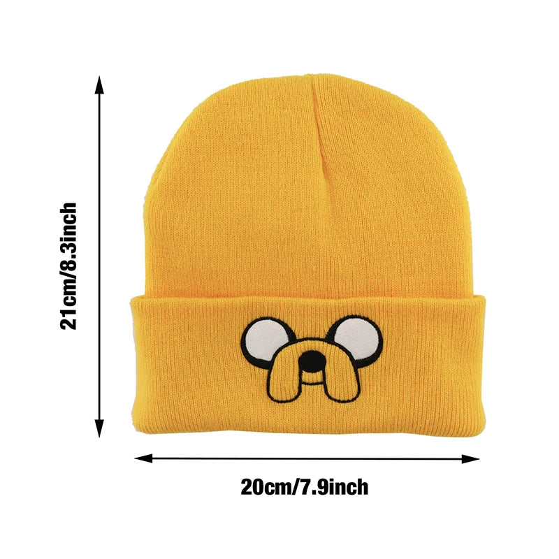 Adventure Time Adult Embroidery Knitted Hats Cartoon Anime Headgear Autumn Cap