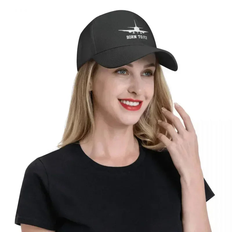 Born To Fly Airplane Baseball Cap Outdoor Women Men's
