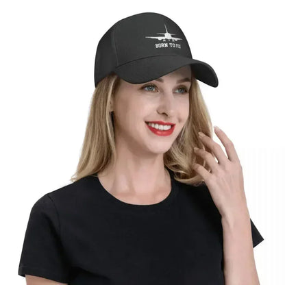 Born To Fly Airplane Baseball Cap Outdoor Women Men's