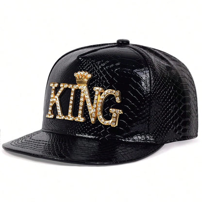 Unisex King Pattern Leather Hip-Hop Hats Spring Autumn