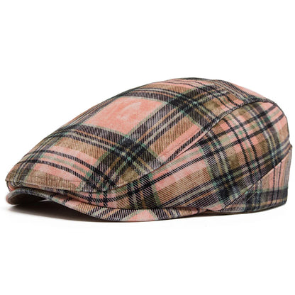 Y2k Plaid Beret Summer Women Hat Vintage Caps For Men