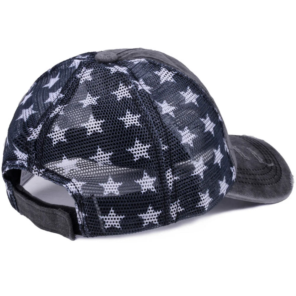 Star-Patterned Fabric Patchwork Baseball Cap