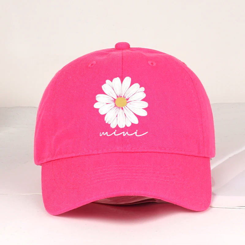 "Mini" Daisy Flower Print Baseball Cap
