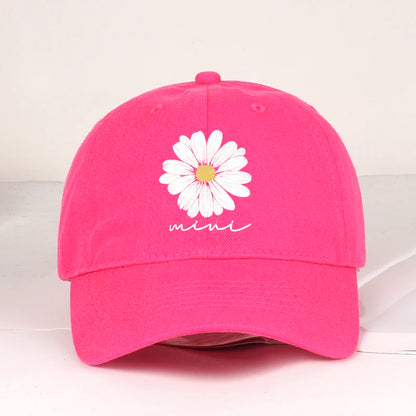 "Mini" Daisy Flower Print Baseball Cap