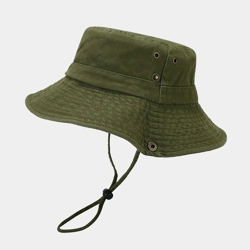 Custom Summer Retro Washed Cotton Patchwork Bucket Hat