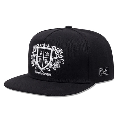 Fashion New Flat Edge Hat Rose Letter Embroidered Baseball Hat Daily Sunshade Hat Unisex Hip Hop Hat