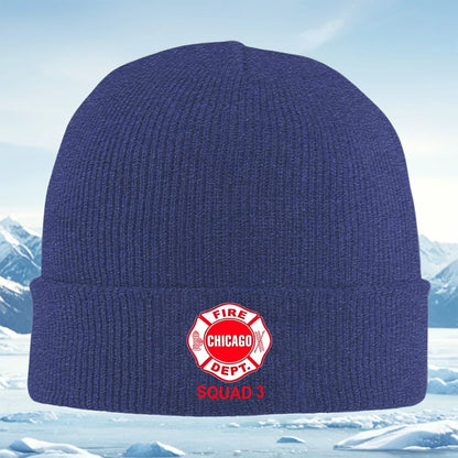 Chicago Fire Dept. Squad Badge Men Women Unisex Knitted Hat
