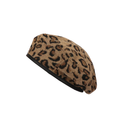 Women's Leopard Print Hat Fashion Beret Vintage Hats