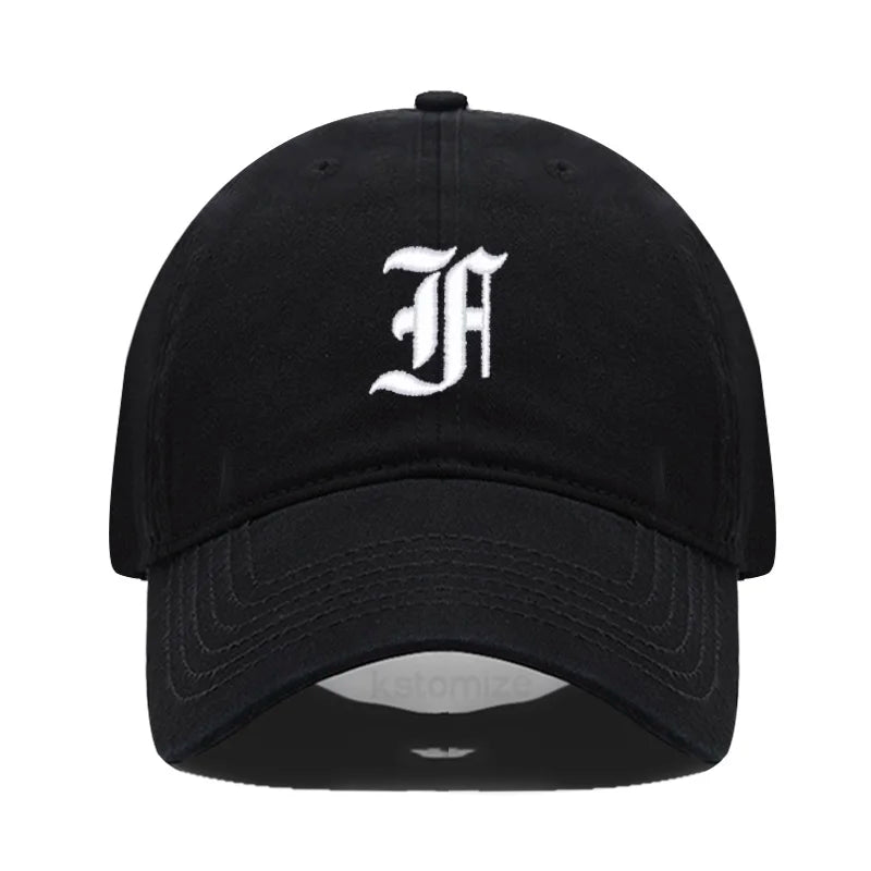Old English Letter A-Z Embroider Baseball Cap For Men Women