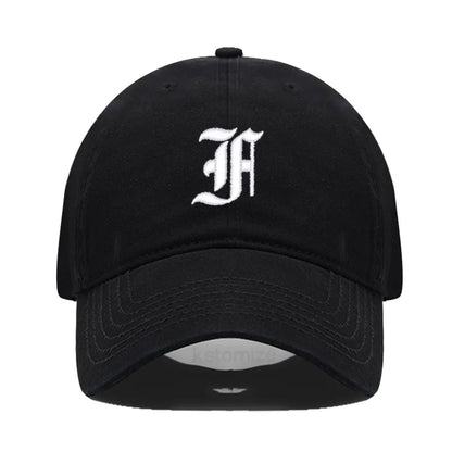 Old English Letter A-Z Embroider Baseball Cap For Men Women
