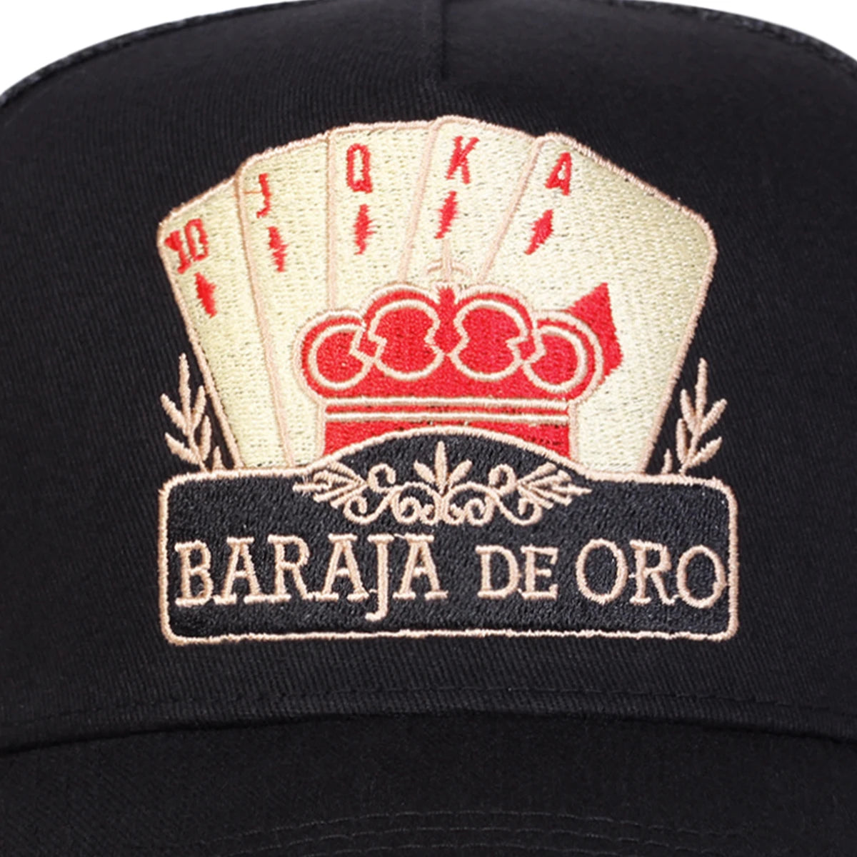 Unisex BARAJA DE ORO Poker Embroidery Baseball Net Caps Outdoor Adjustable Casual Hats Sunscreen Hat