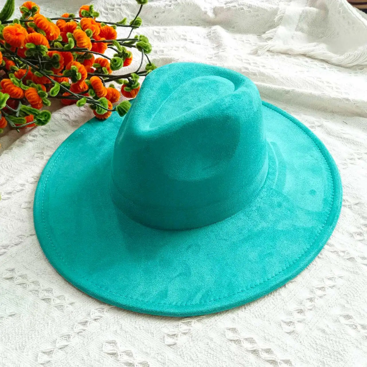 Vegan Suede Fedora Rancher Hats Blank Hats
