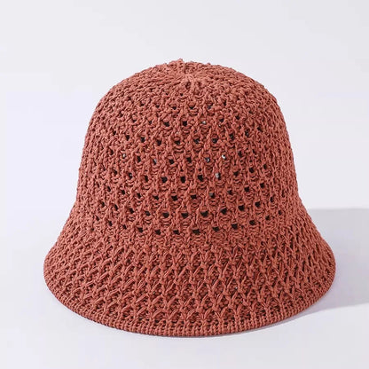 Breathable Summer Hollow Out Knitted Bucket Hats