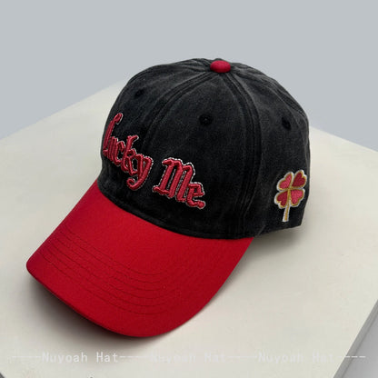 3D Lucky Four-Leaf Clover Letter Embroidery Baseball Hats