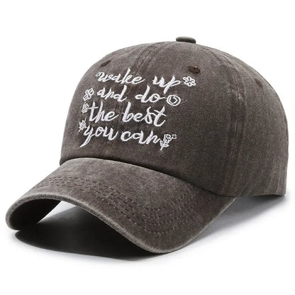 Vintage Washed Letter Embroidery Baseball Cap Denim Distressed Trucker Hat Embroidered Cowboy Hat Adjustable
