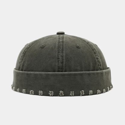 New Custom Logo Retro Washed Cotton Brimless Hat