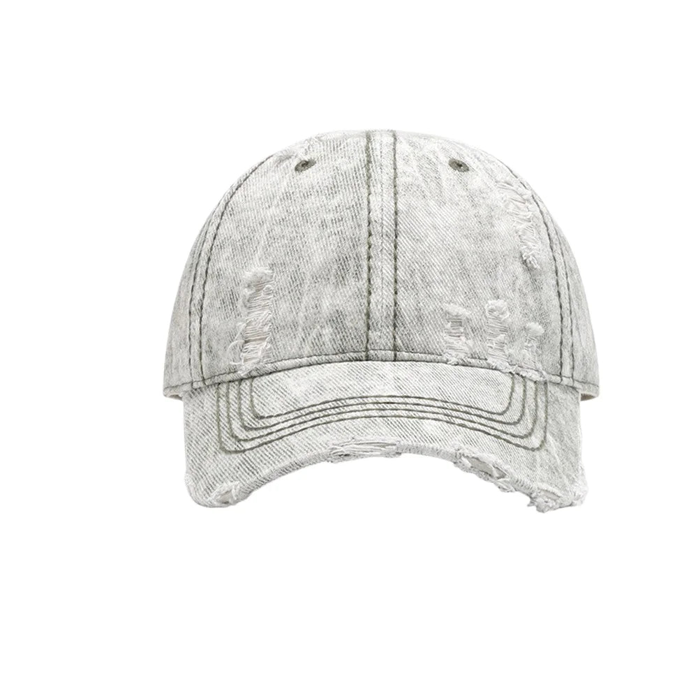 Women Face Slimming Washed Denim Baseball Cap
