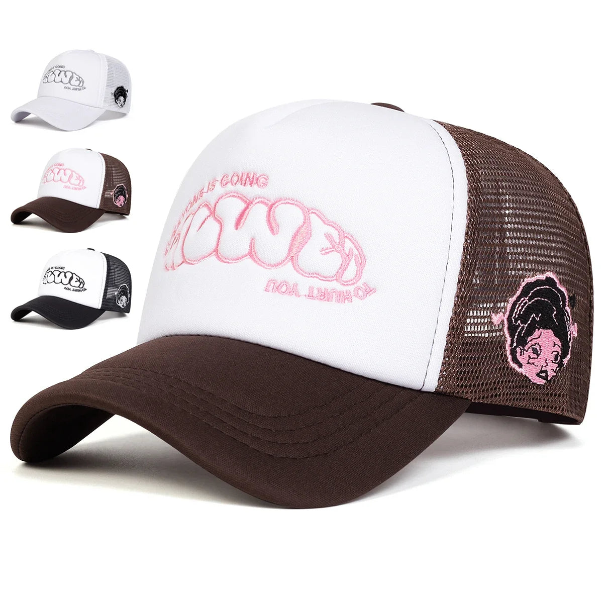 Unisex Everyone Is Going Letter Embroidery Baseball Net Caps
