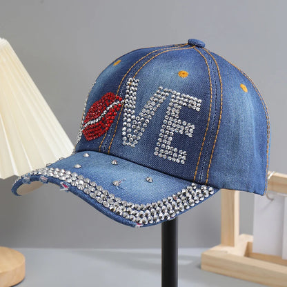 Adjustable Breathable Rhinestone Baseball Cap