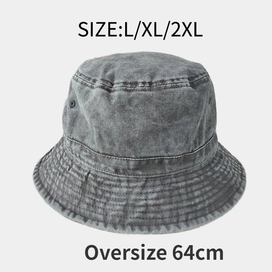 Big Head Plus Size Bucket Hat Cotton Panama Fisherman Hat