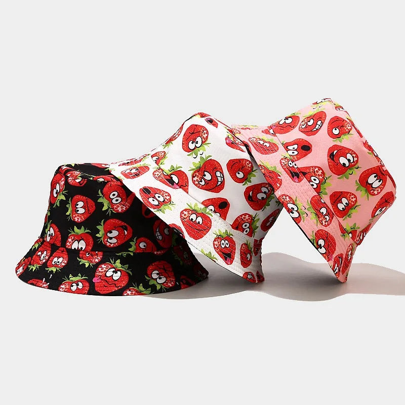 Creative Printed Fruit Pattern Bucket Cap
