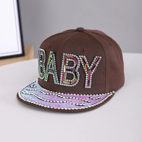 Baby Letter Glittery Wave Brim Baseball Cap