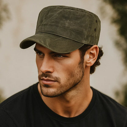 Waxed Canvas Cotton Military Caps Men Waterproof Cadet Army Cap Unique Design