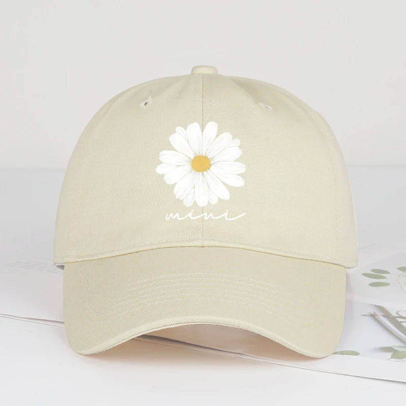 "Mini" Daisy Flower Print Baseball Cap