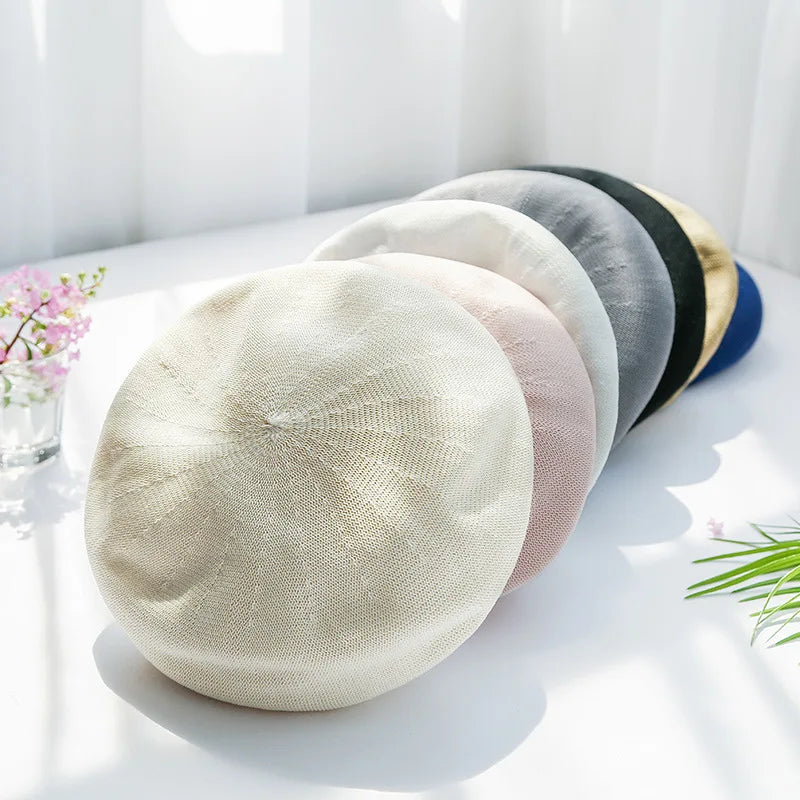 New Summer Solid Color Japan Style Beret Female