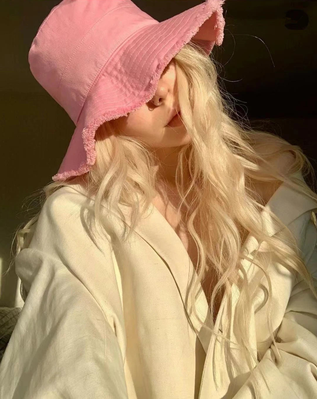 Fisherman's Hat, Women's Foldable Retro Versatile Travel, Polished Edge Sun Hat, Temperament enhancing face basin hat