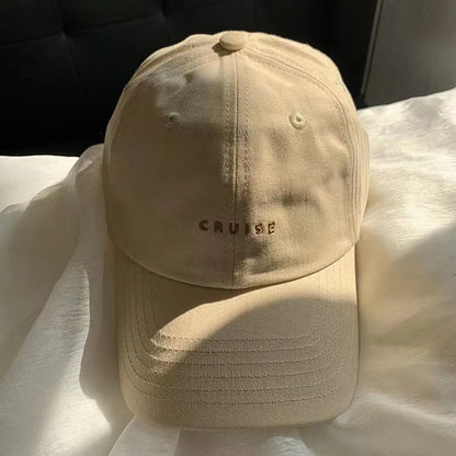 Solid Color Letter Embroidery Baseball Cap Women Men