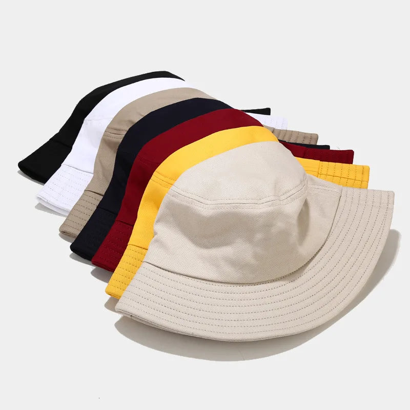 Unisex Simple Summer Solid Cotton Bucket Hat For Women
