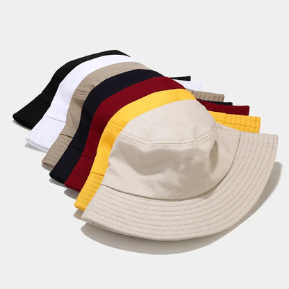 Unisex Simple Summer Solid Cotton Bucket Hat For Women
