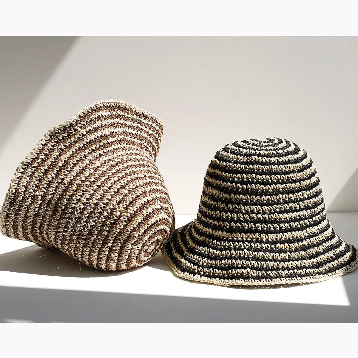 Women Beach Panama Straw Dome Bucket Hat