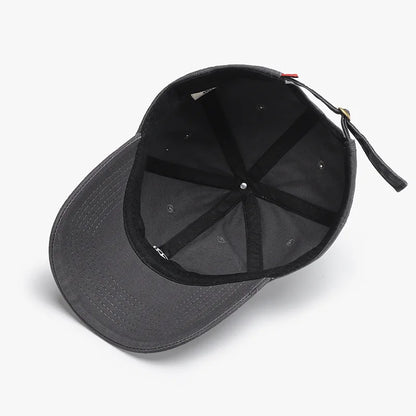 Soft Top Embroidered Letter Men's Breathable Sun Shading Baseball Cap For Outdoor Travel Duckbill Cap