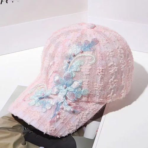 Breathable Lace Embroidered Flower Baseball Cap