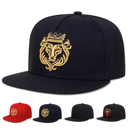 Unisex Lion Crown Embroidery Hip-Hop Hats