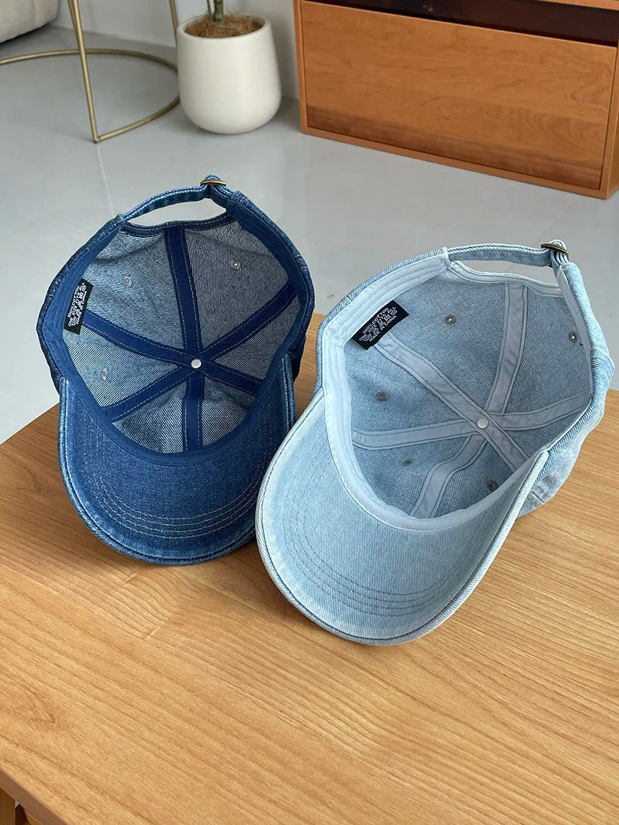 Vintage Washed Denim Baseball Cap - Men's Sports Sun Hat